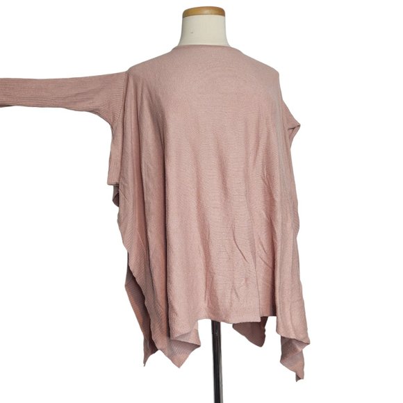 Romeo & Juliet Couture Sweater Pink Small XS/S Long Sleeve Poncho Style - Picture 5 of 9